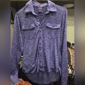 Women's Casual Purple Button-Down Shirt